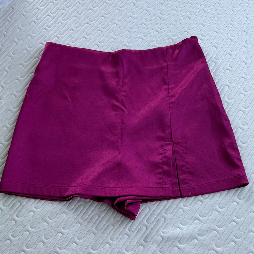 Women's Fushia Skort Satin